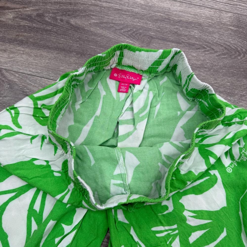 Lily Pulitzer X Target Palazzo Pants Womens XS Green White Palm Tree Tropical - Picture 7 of 16